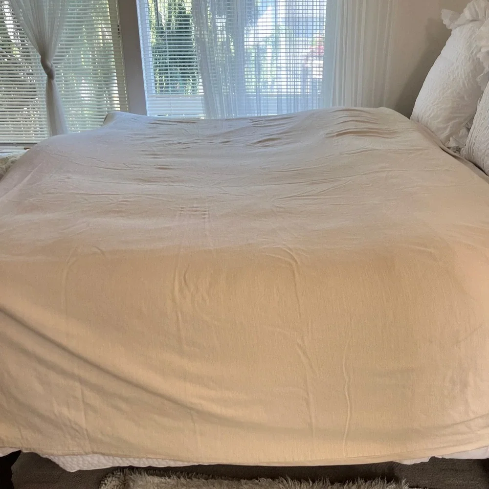 Casaluna Heavyweight Linen Blend Duvet Cover King Natural Cream Textured Boho